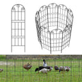 Scroll Top Garden Fence Panels - Double Rail Metal Border - Animal Barrier for Backyard & Garden,