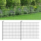 4-Pack Decorative Garden Fence, 24"H x 10ft L Metal Animal Barrier Fencing for Rabbits & Dogs
