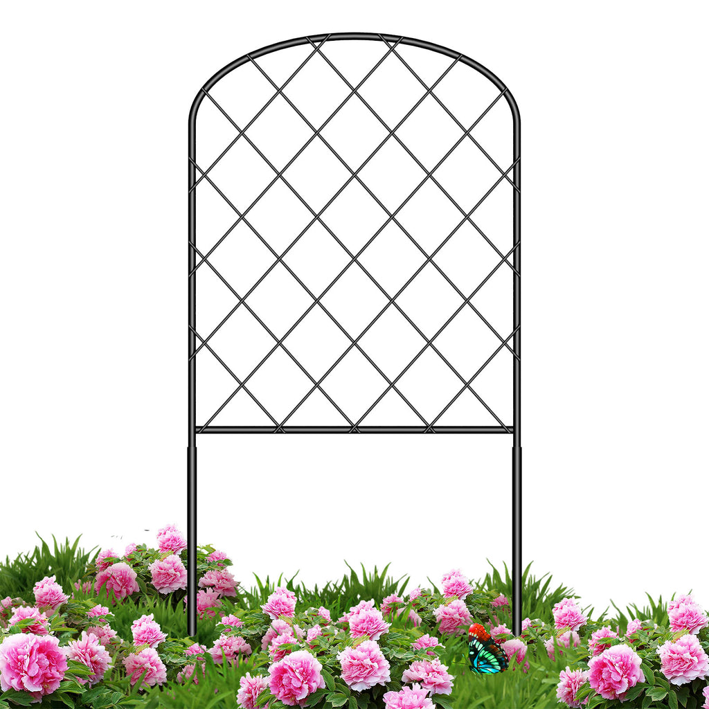 10-Pack Arched Garden Fence Border, 24"H x 10ft L Rustproof Metal Wire Sectional Edging for Yard