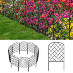 Decorative Lattice Garden Fence - Square Rustproof Metal Wire Fencing - Animal Barrier for Patio & Flower Beds,