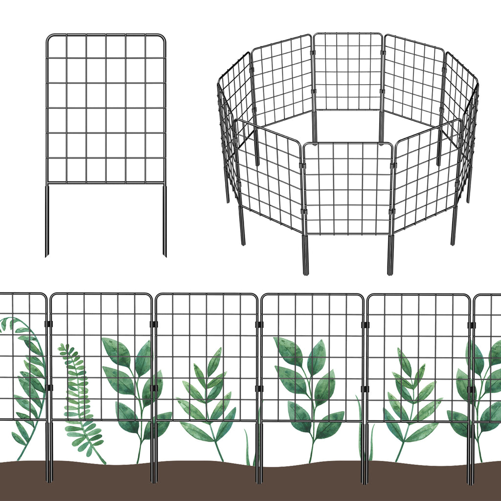 Decorative Garden Fence Border - Rustproof Metal Wire Section - Animal Barrier for Outdoor Yard & Patio,