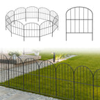 Small Arched Garden Fence 10-Pack, 16.5"H x 10ft L Metal Wire Animal Barrier for Small Dogs