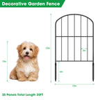 10-Pack Arch Garden Fence with Plastic Stakes, No-Dig Metal Pet Barrier for Flower Bed Border