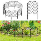 Arched Lattice Garden Fence - Rustproof Metal Animal Barrier - Decorative Edging for Yard & Flowers,