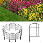 10-Pack Arched Garden Fence Panels, 22"H x 10ft L Rustproof Wire Edging with Stabilizing Plastic Stakes