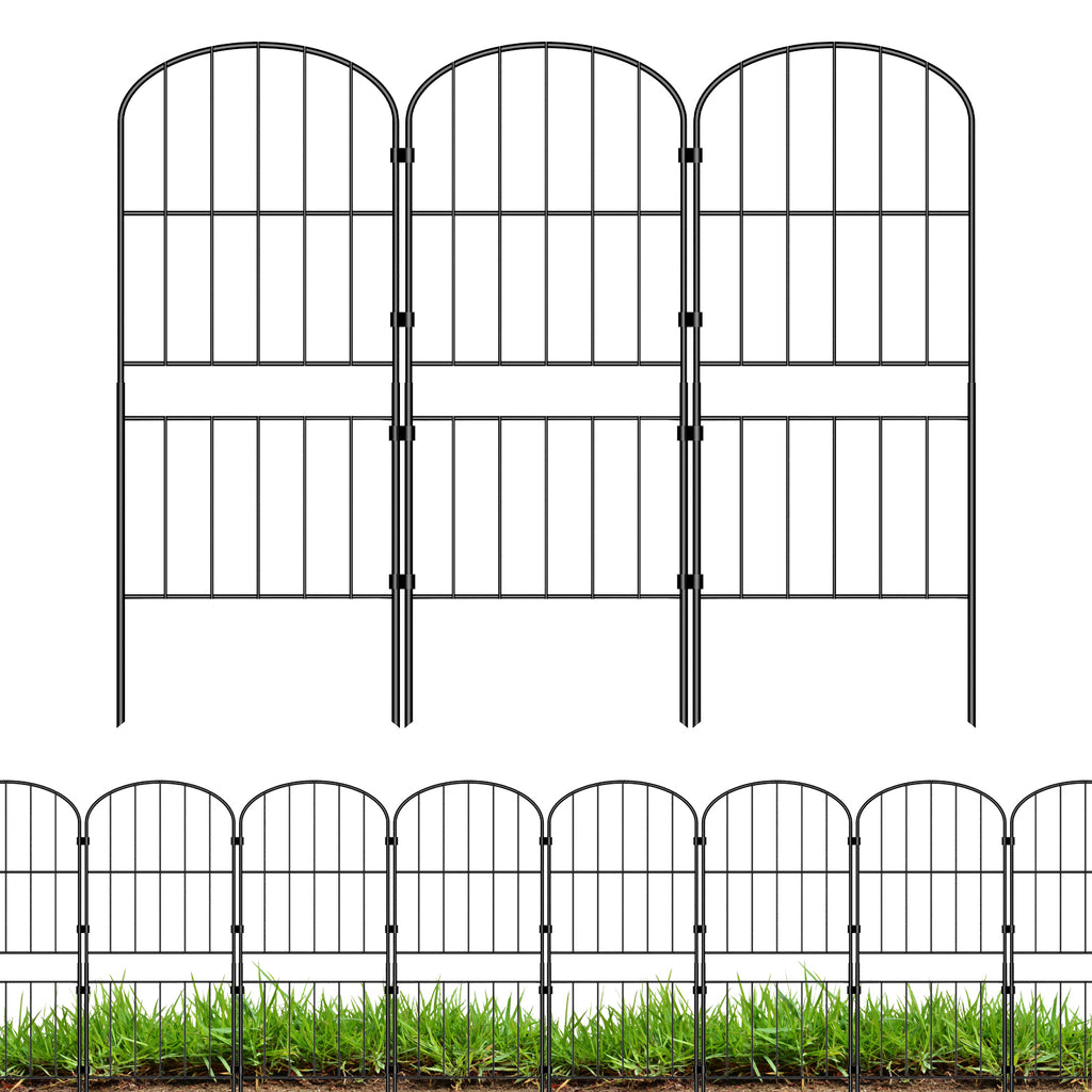 10-Pack Decorative Arched Garden Fence - Rustproof Metal Wire Section - No-Dig Border for Landscape & Flowers,