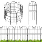 Decorative Scroll Garden Fence - Rustproof Metal Border - No-Dig Animal Barrier for Flower Beds,