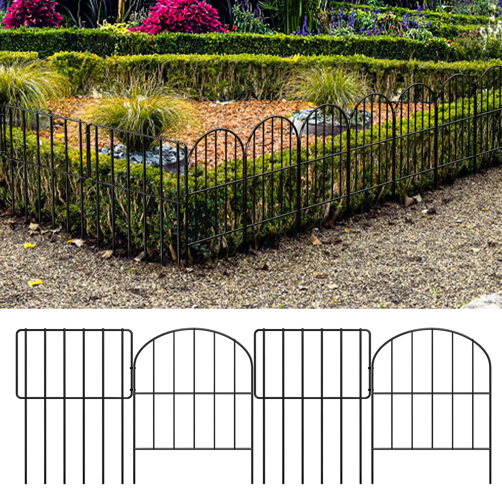 Multi-Arch Garden Fence Panels - Rustproof Metal Boundary - No-Dig Animal Barrier for Patio & Yard,