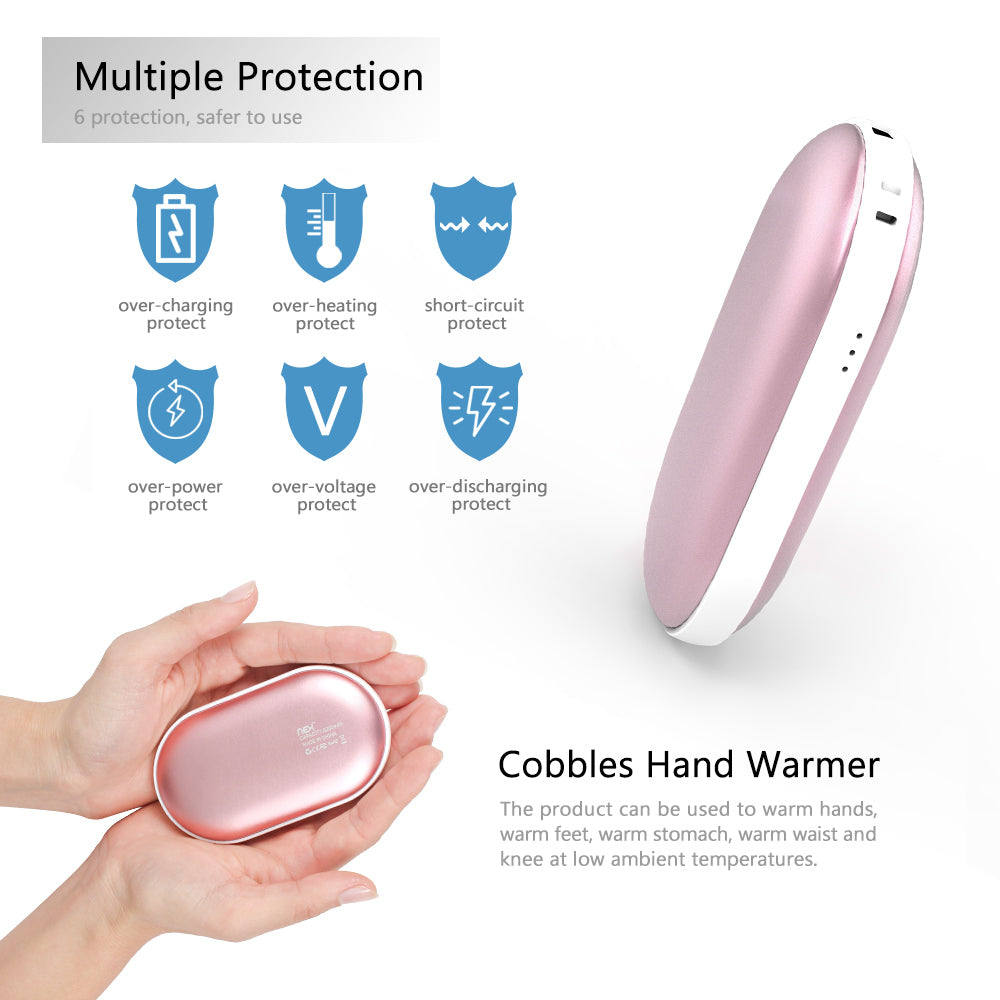 Warm Hand Power Bank Duo-in-One, Rechargeable Hand Warmers Electric Hand Warmer Pocket Portable Heater Double Sided Warming Portable Heater for Men Women Winter Christmas Gifts