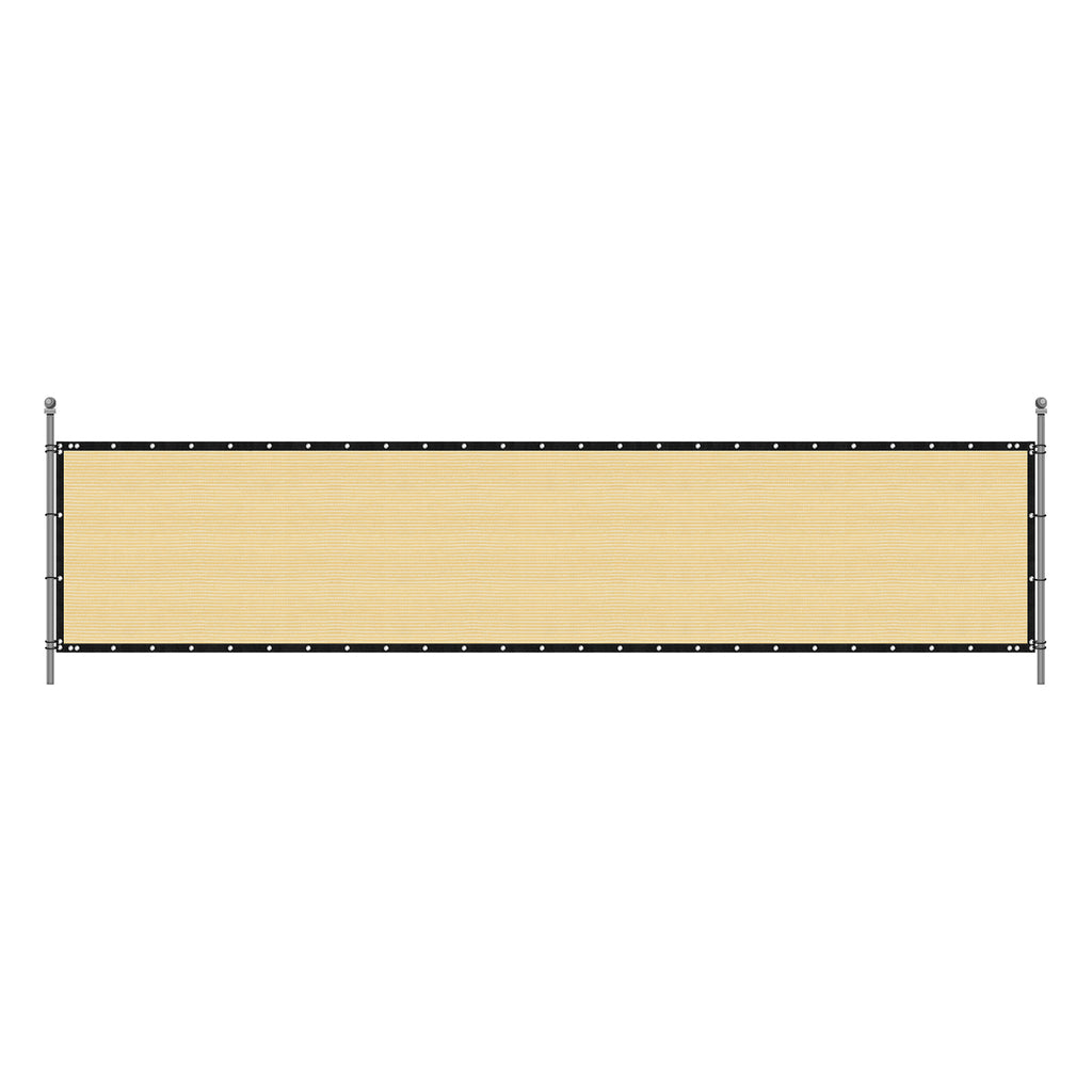 6' x 50' Beige Privacy Screen, 150 GSM Heavy-Duty UV Protected Shade Mesh with Grommets
