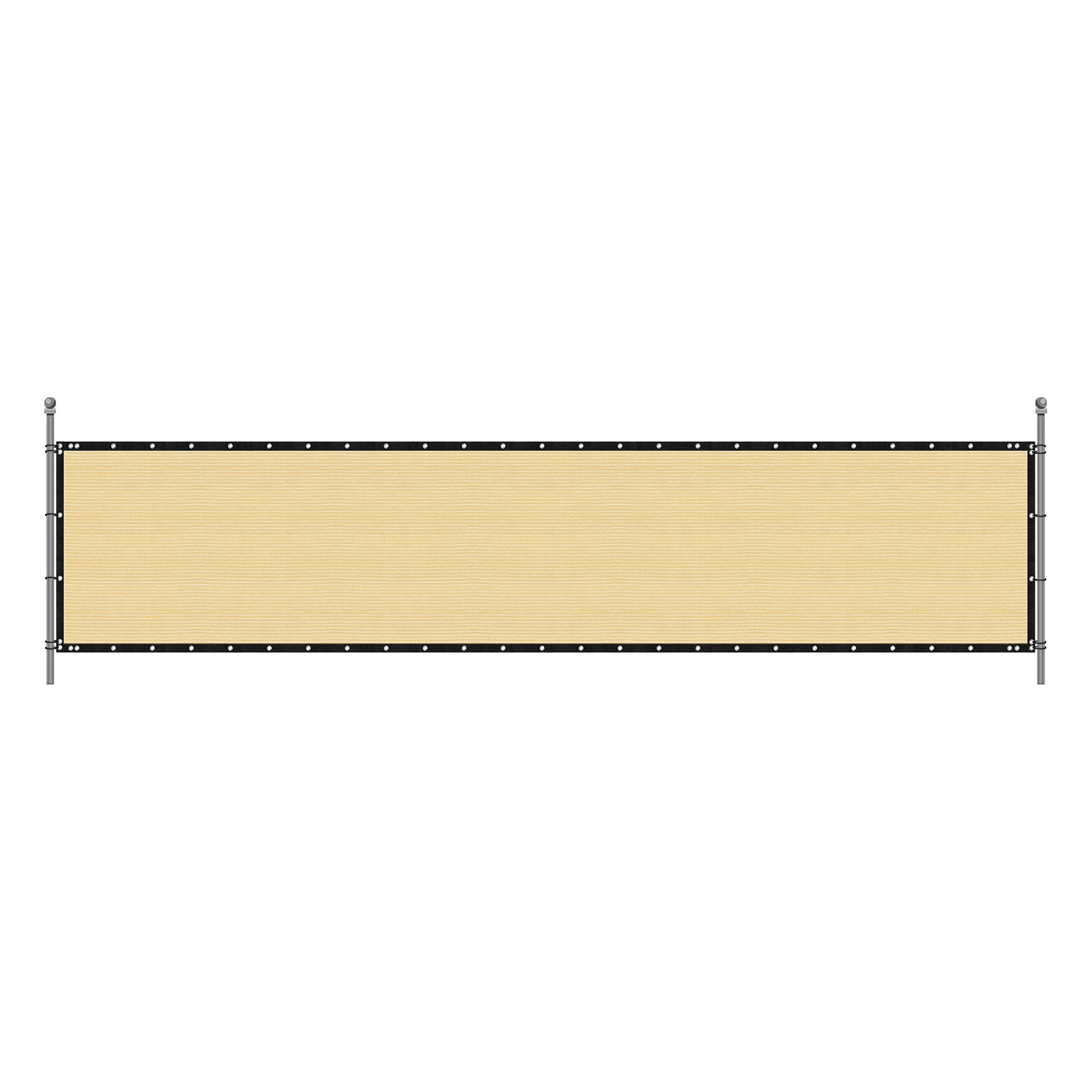 6' x 50' Beige Privacy Screen, 150 GSM Heavy-Duty UV Protected Shade Mesh with Grommets