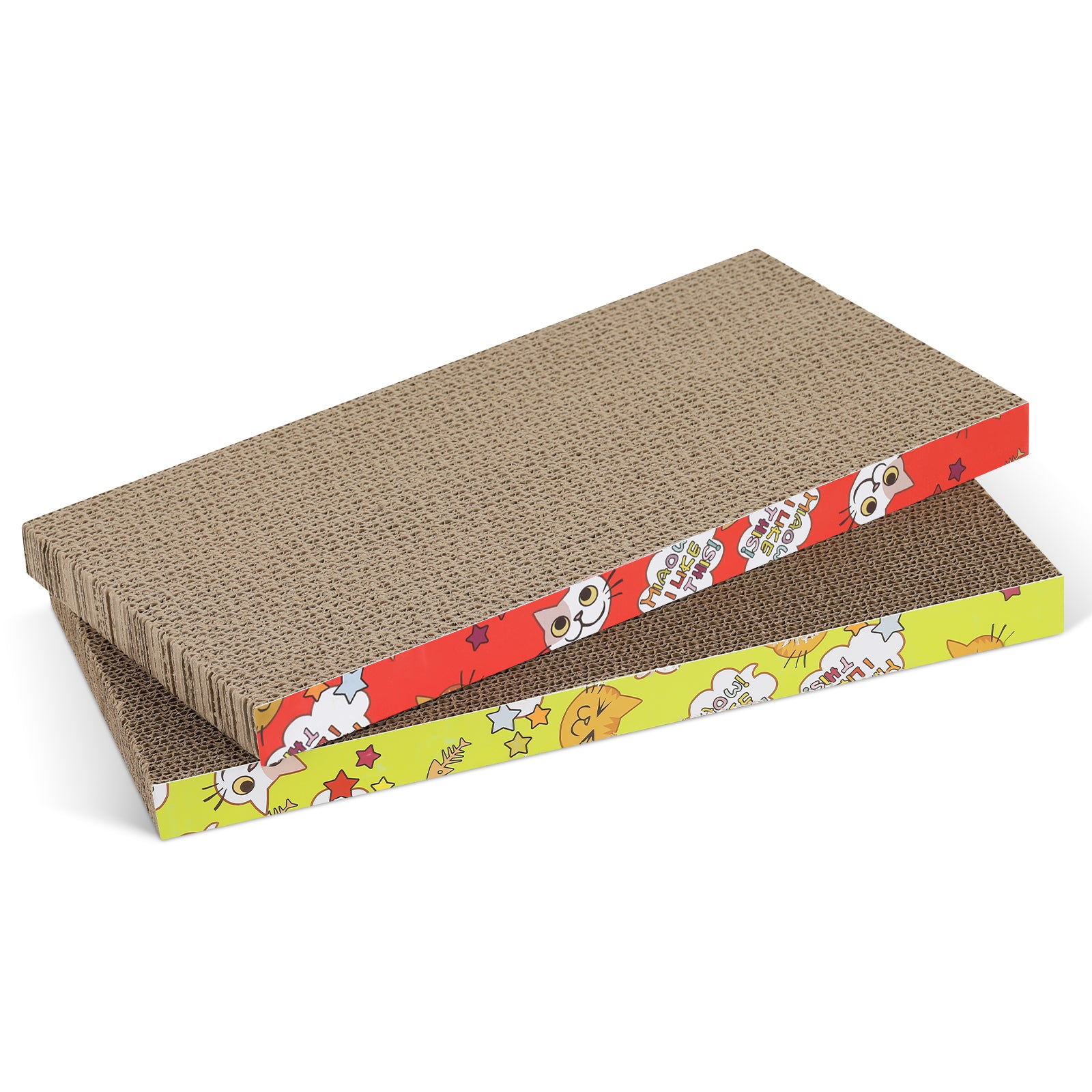 2-Pack Reversible Cat Scratcher Cardboard, Durable Corrugated Scratching Pad & Lounge for Cats