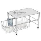 Multi-Functional Kitchen Sink Organizer, Appliance Storage Shelf with Sliding Pull-Out Drawer