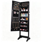 Floor Mirror Jewelry Cabinet, Whole Body Mirror Jewelry Storage Cabinet, Storage Cabinet with Key Storage Cabinet, Household Wooden Storage Cabinet
