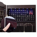 Full Length Mirror Jewelry Armoire with LED, Standing Lockable Jewelry Cabinet with 2 Drawers