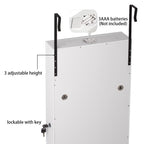 LED Wall-Mounted Jewelry Armoire with Mirror, Lockable Hanging Jewelry Organizer (White)