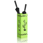 Green Metal Umbrella Stand with Cactus Design, Free-Standing Holder for Entryway with Drip Tray