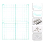 2-Pack Photo Grid Wall Wire Panels, 32" x 23" Blue Grid Wall Decor with Hanging Baskets & Clips