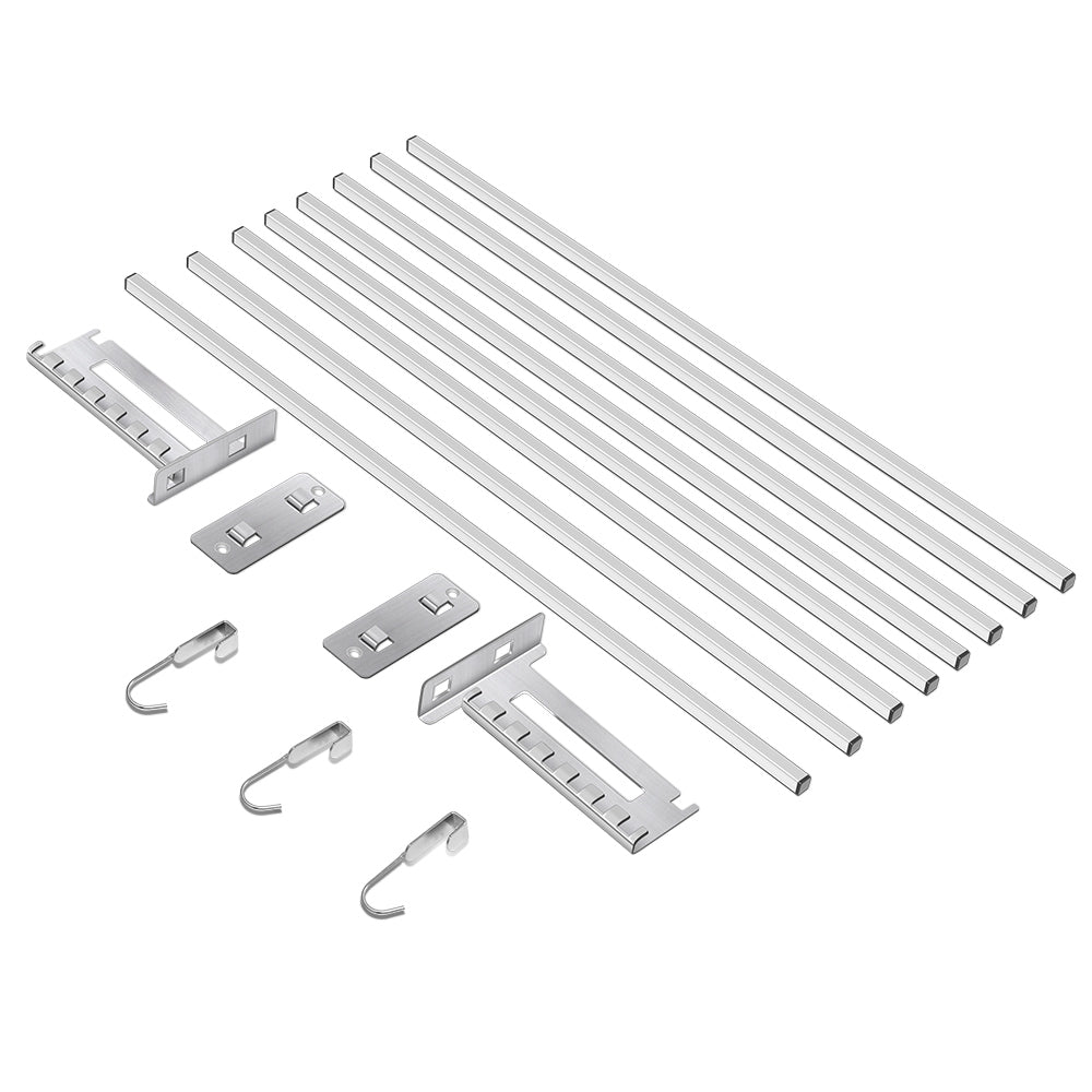 304 Stainless Steel Bathroom Shelf with Towel Bar & 3 Hooks, Wall-Mounted Modern Storage Organizer