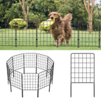 10-Pack Decorative Garden Fence, 24inch H Animal Barrier Metal Wire Fencing for Yard & Flower Beds