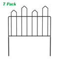 7-Pack Decorative Arched Garden Fence, Black Metal Wire Border Fence for Landscaping & Pets