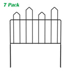 7-Pack Decorative Arched Garden Fence, Black Metal Wire Border Fence for Landscaping & Pets
