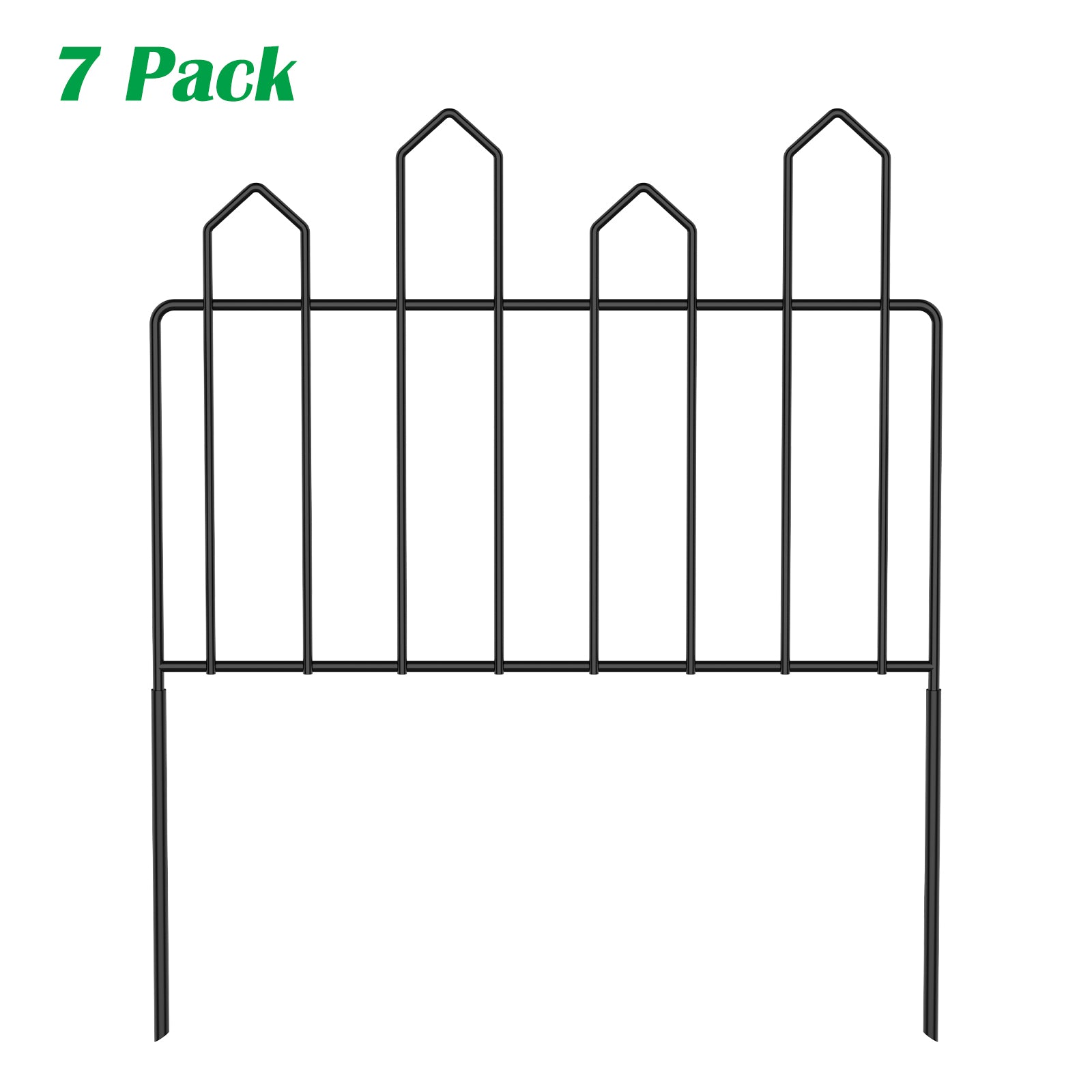 7-Pack Decorative Arched Garden Fence, Black Metal Wire Border Fence for Landscaping & Pets