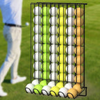 Golf Ball Display Case & Holder (60 Balls), Wall-Mount & Tabletop Steel Storage Rack for Golf Accessories