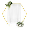 Hexagon Gold Wedding Arch Stand (7.2ft), Large Metal Backdrop Stand for Party & Garden Decoration