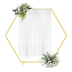 Hexagon Gold Wedding Arch Stand (7.2ft), Large Metal Backdrop Stand for Party & Garden Decoration
