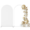 7.2ft Metal Arch Stand with White Cover Set, Stretchable Backdrop Frame for Wedding Ceremony