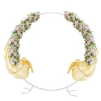 6.6ft White Circle Balloon Arch Stand, Metal Round Backdrop Frame for Wedding & Baby Shower