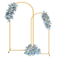 2-Piece Gold Wedding Arch Set (5ft/6ft), Nested Metal Backdrop Stands for Party & Event Decor