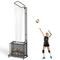 Volleyball Setter Training Net with Wheels, Adjustable Angle & Height Practice Equipment