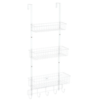 3-Tier Over-the-Door Organizer | Modular Pantry & Bathroom Storage Rack with Hooks