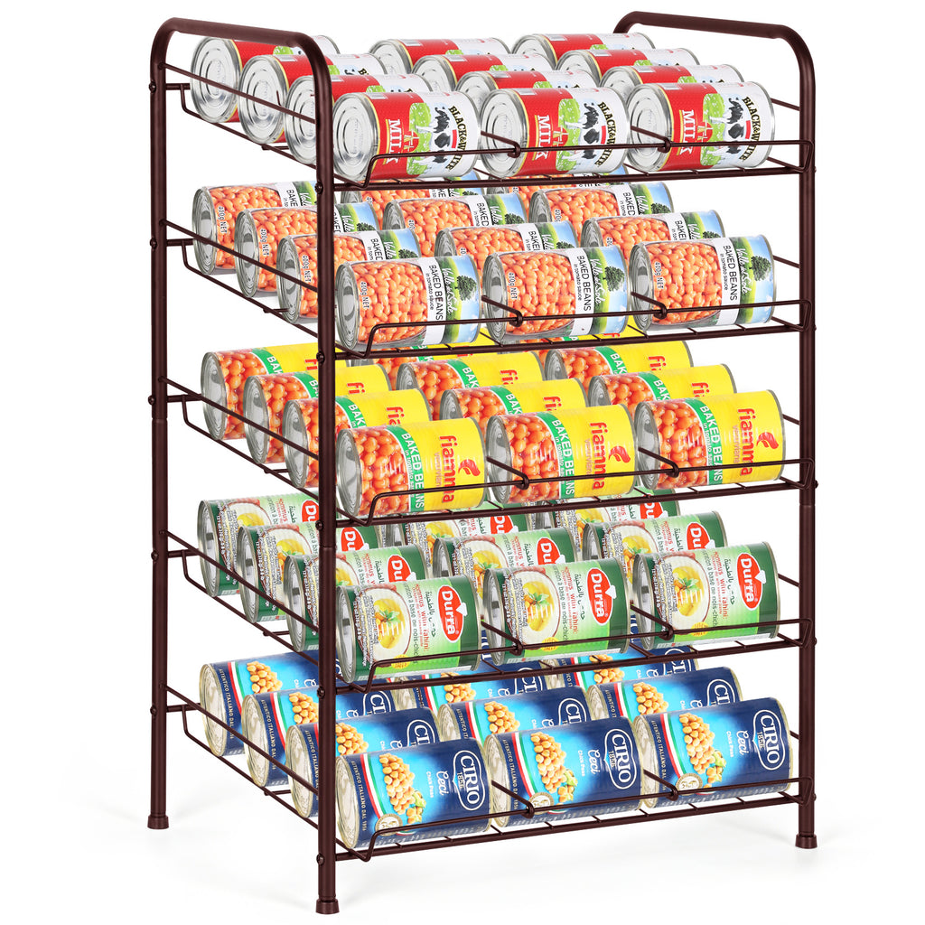 5-Tier Stackable Can Rack Organizer, Metal Pantry Can Storage Dispenser for Kitchen Cabinet