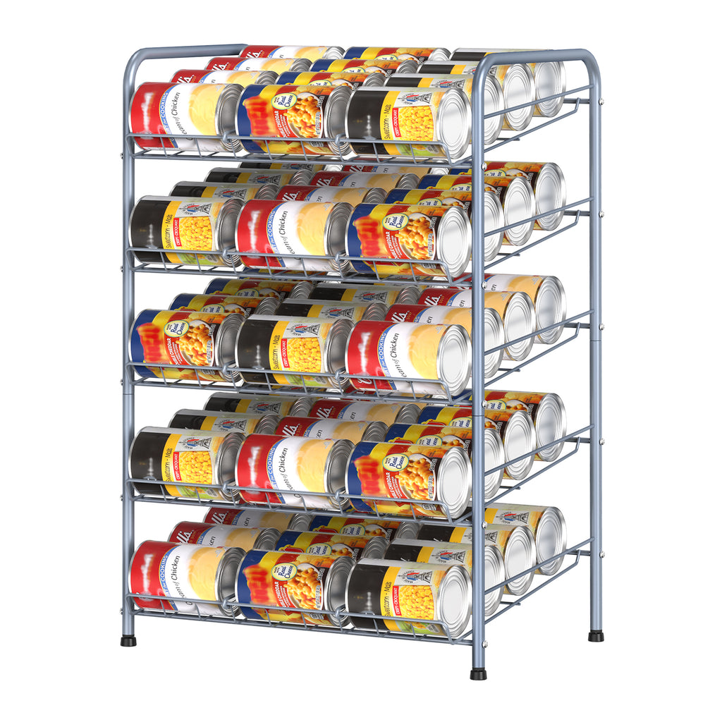 5-Tier Stackable Can Rack Organizer, Metal Pantry Can Storage Dispenser for Kitchen Cabinet