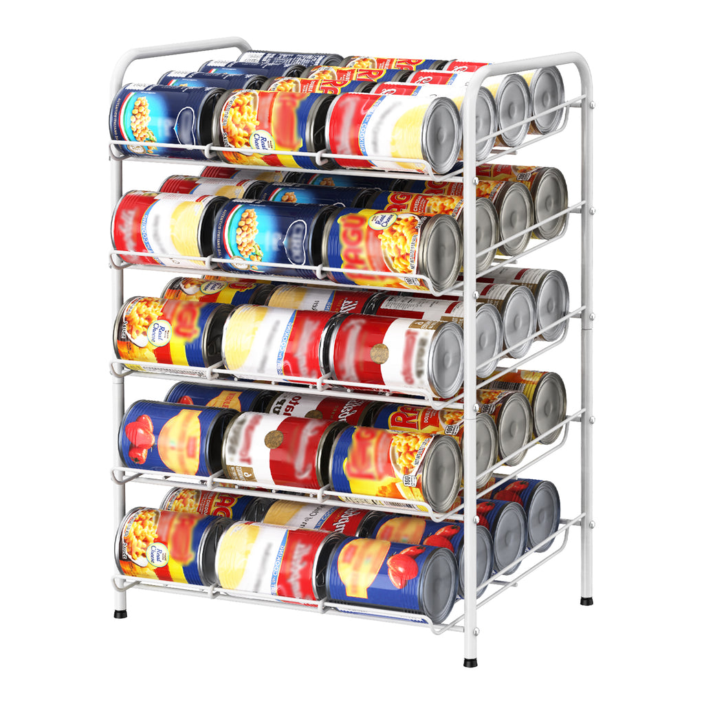 5-Tier Stackable Can Rack Organizer, Metal Pantry Can Storage Dispenser for Kitchen Cabinet