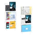 6 Pack Mesh Wall File Organizer - Hanging Wire Magazine Rack & Mail Holder with Hooks