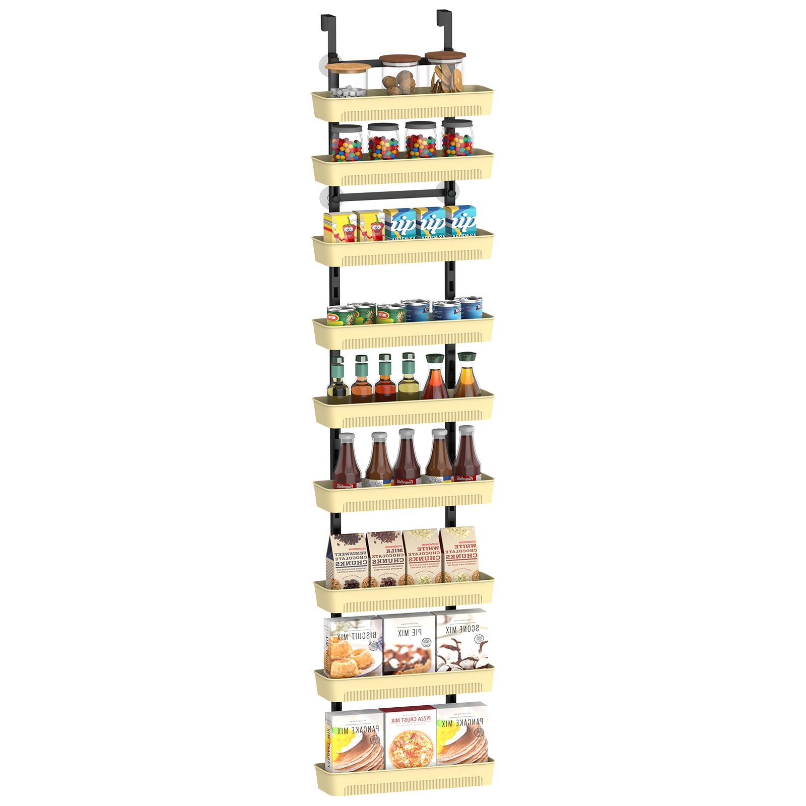 9-Tier Over The Door Pantry Organizer, Extra Large Adjustable Spice Rack Shelves for Kitchen