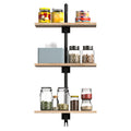 3-Tier Industrial Pipe Shelf, Wall-Mounted Floating Wood Bookshelf for Living Room & Kitchen