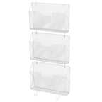 3-Pack Mesh Wall File Organizer, Hanging Document Holder with Hooks for Home & Office