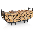 48inch Curved Firewood Rack, Heavy Duty Metal Log Storage Rack for Fireplace & Outdoor Use
