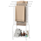 Rolling Towel Rack with Storage Basket, 3-Tier Metal Stand for Bathroom & Outdoor Pool