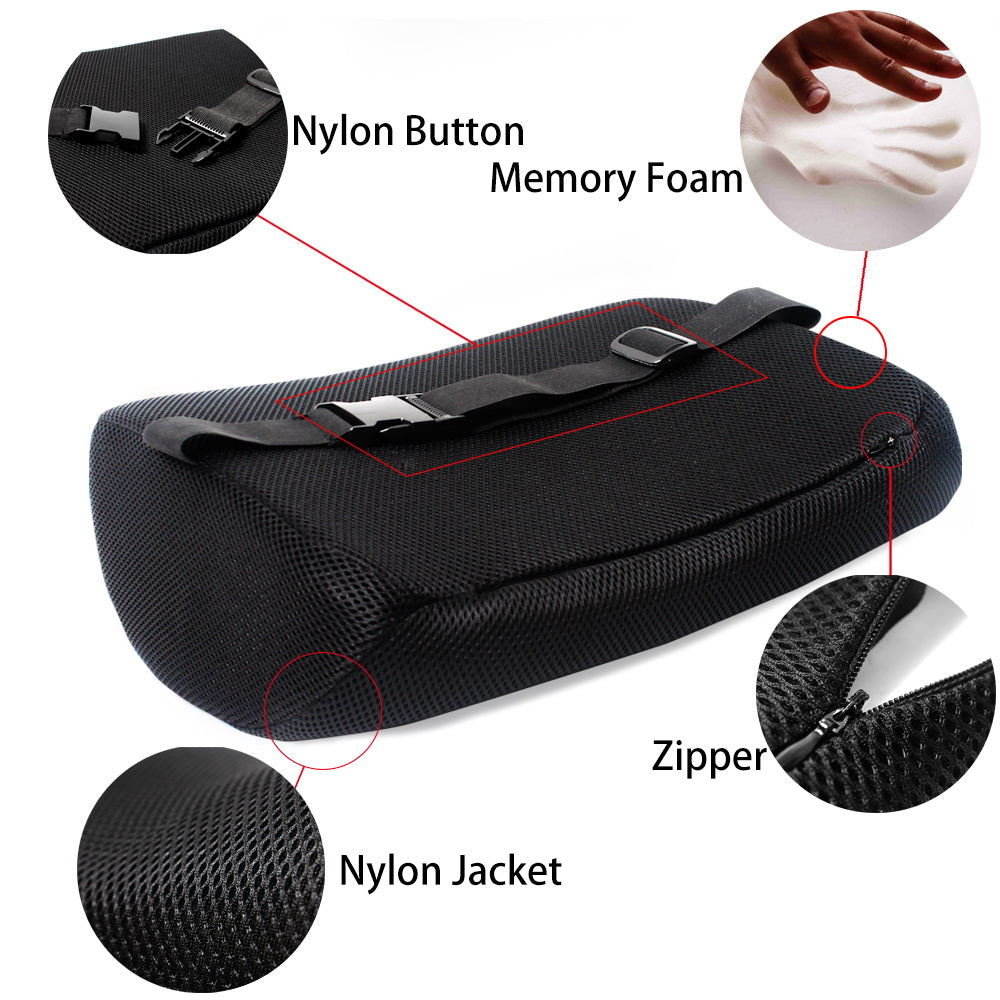 Memory Foam Lumbar Support Pillow with Cooling Gel for Ergonomic Back Pain Relief, Ideal for Office Chairs, Car Seats, and Gaming Setup