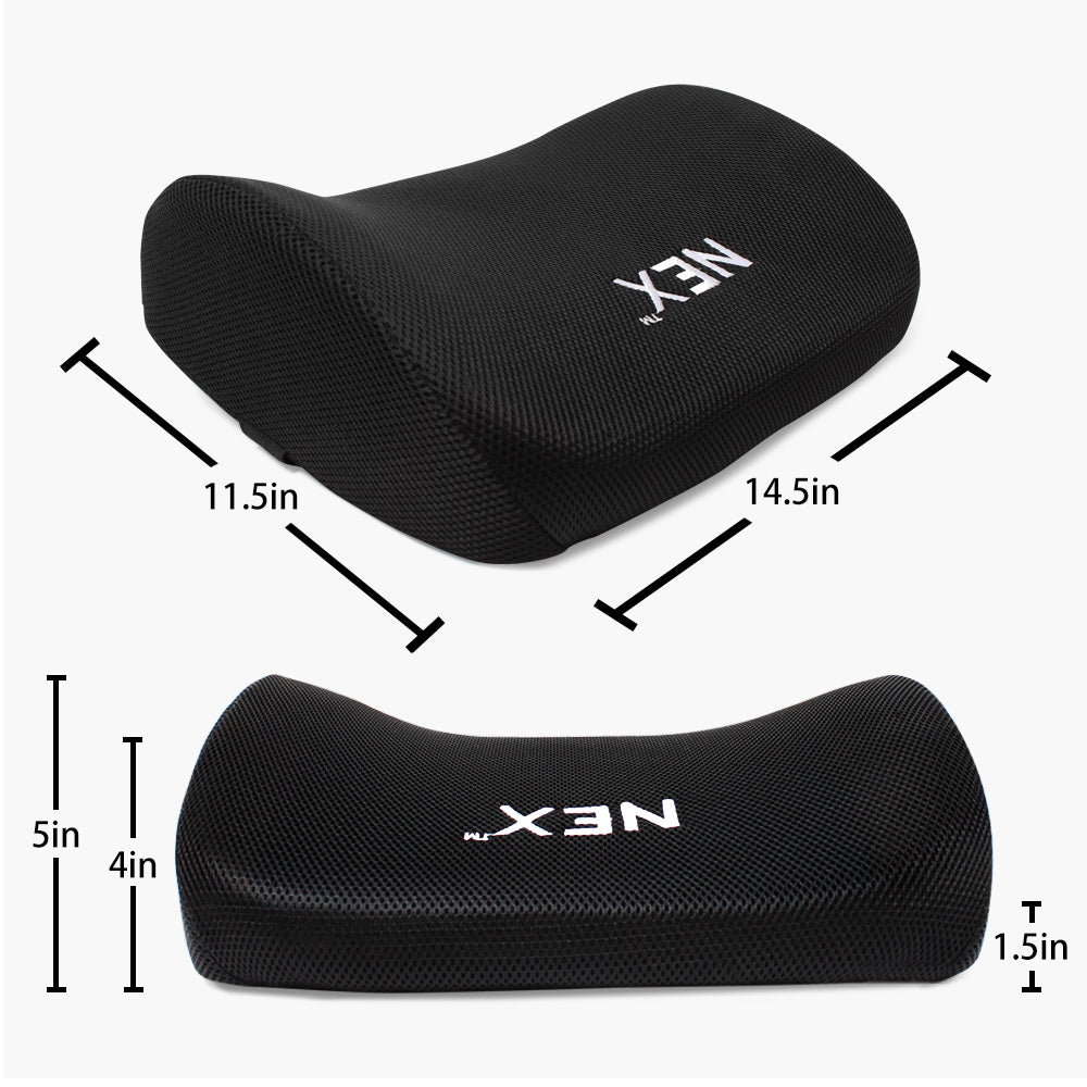 Memory Foam Lumbar Support Pillow with Cooling Gel for Ergonomic Back Pain Relief, Ideal for Office Chairs, Car Seats, and Gaming Setup