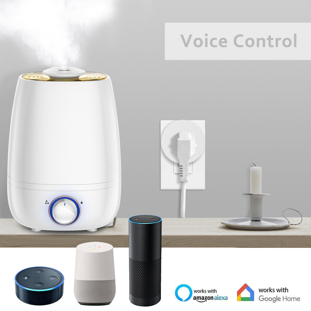 2-pack Smart Socket, Voice Control via Alexa and Google Assistant, WiFi Support, APP Connection Support, Universal for Android and IOS, No Battery Required