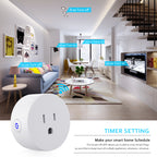 2-pack Smart Socket, Voice Control via Alexa and Google Assistant, WiFi Support, APP Connection Support, Universal for Android and IOS, No Battery Required