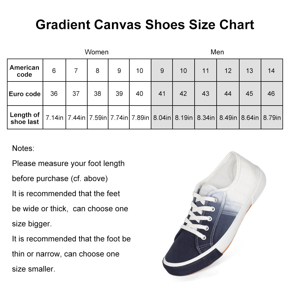 Gradient Blue Canvas Shoes, soft texture, lightweight with zero burden. Made of washable and durable canvas fabric