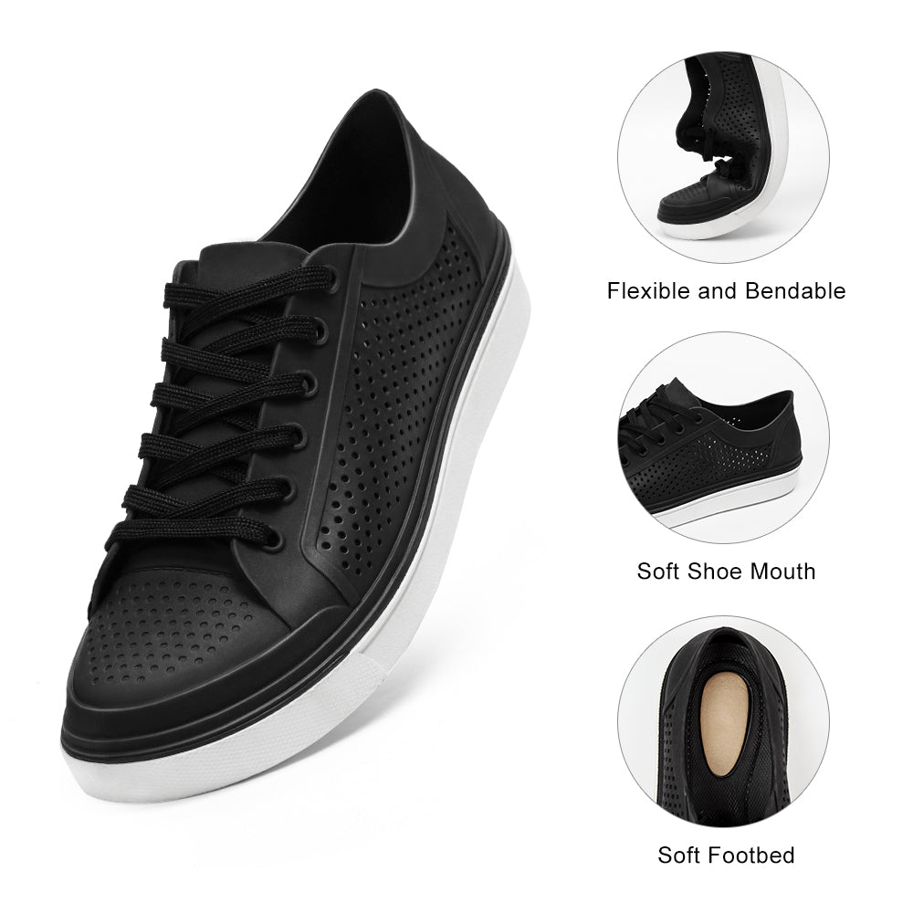 Black Hollow Sports Casual Solid Color Breathable Light Running Shoes Sneakers Casual Shoes Women Man Shoes Casual Perfect for Outdoors,EU Size 37